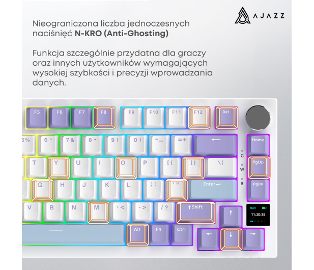 Ajazz AK820 Pro Gift Switch Purple White Blue RGB - 1536365 - zdjęcie 16